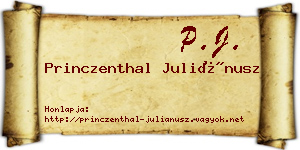 Princzenthal Juliánusz névjegykártya